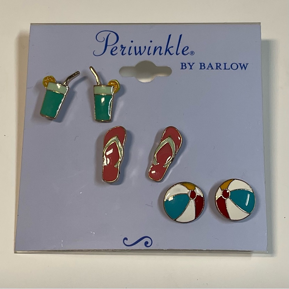 Periwinkle by Barlow Earring Backings Set studs new beach coastal 3 pair set